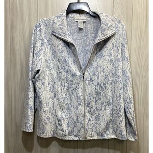 CATHY DANIELS Women's (Size XL) Long Sleeve Full Zip Lace Overlay Collar Jacket